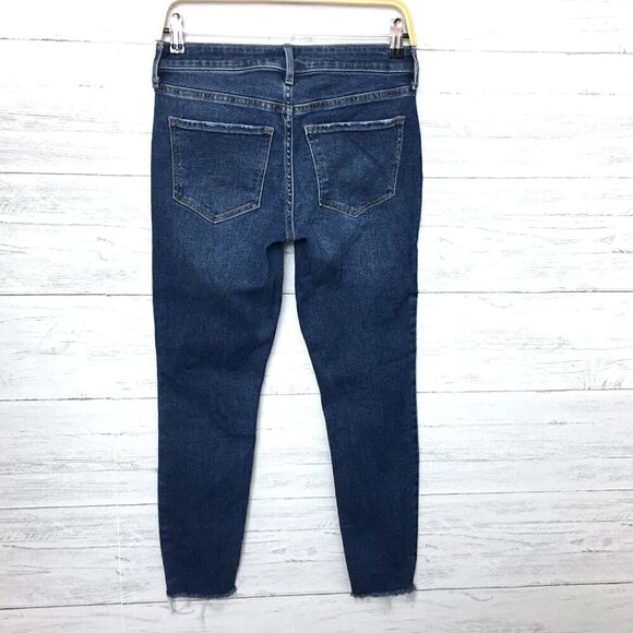 Old Navy Women's Jeans Rockstar Super Skinny Mid Rise Fray Hems size 2 length 26 - Picture 2 of 8